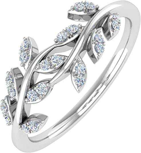 10K Gold Diamond Nature Wedding Band (0.15 Carat)